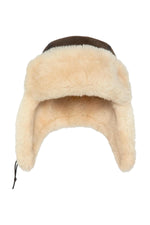 Double-sided brown sheepskin hat - Image n°1