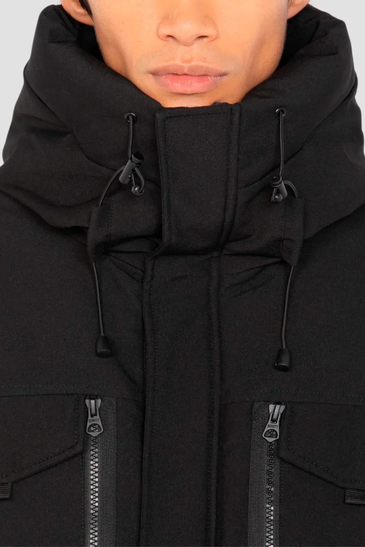 Black parka with multi-pocket hood - Image n°4