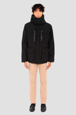 Black parka with multi-pocket hood - Image n°6