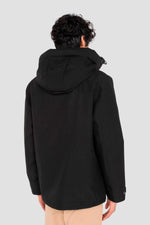 Black parka with multi-pocket hood - Image n°3