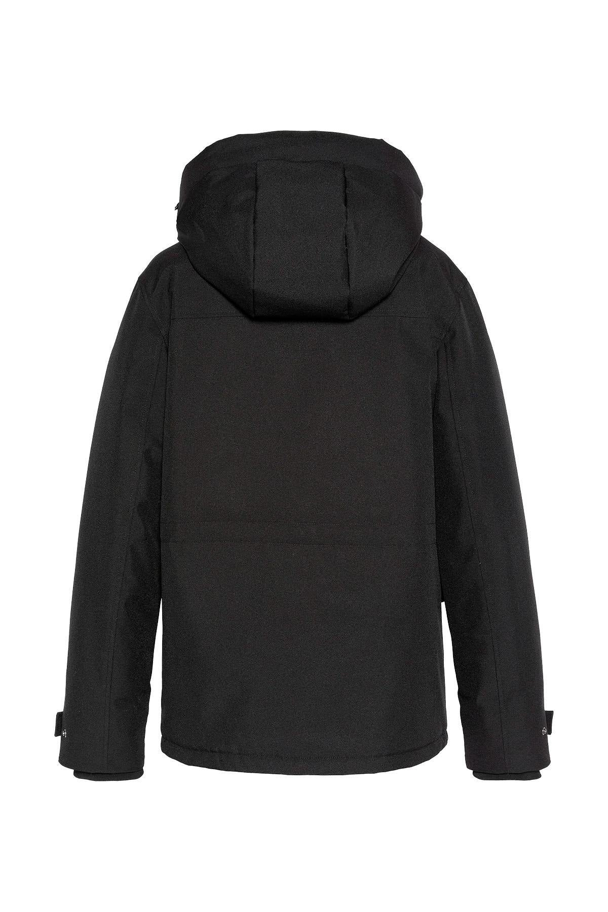 Black parka with multi-pocket hood - Image n°9