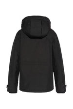 Black parka with multi-pocket hood - Image n°9