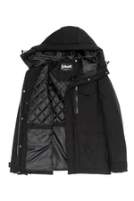 Black parka with multi-pocket hood - Image n°7