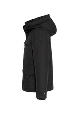 Black parka with multi-pocket hood - Image n°8