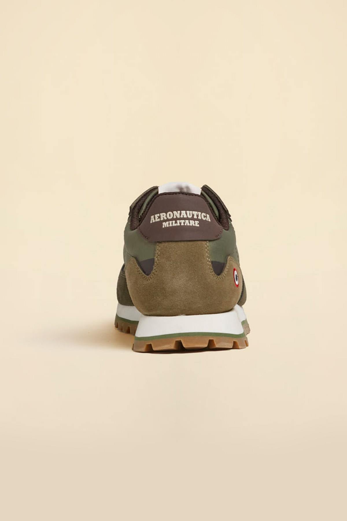 Canvas sneakers with military green suede inserts - Image n°4