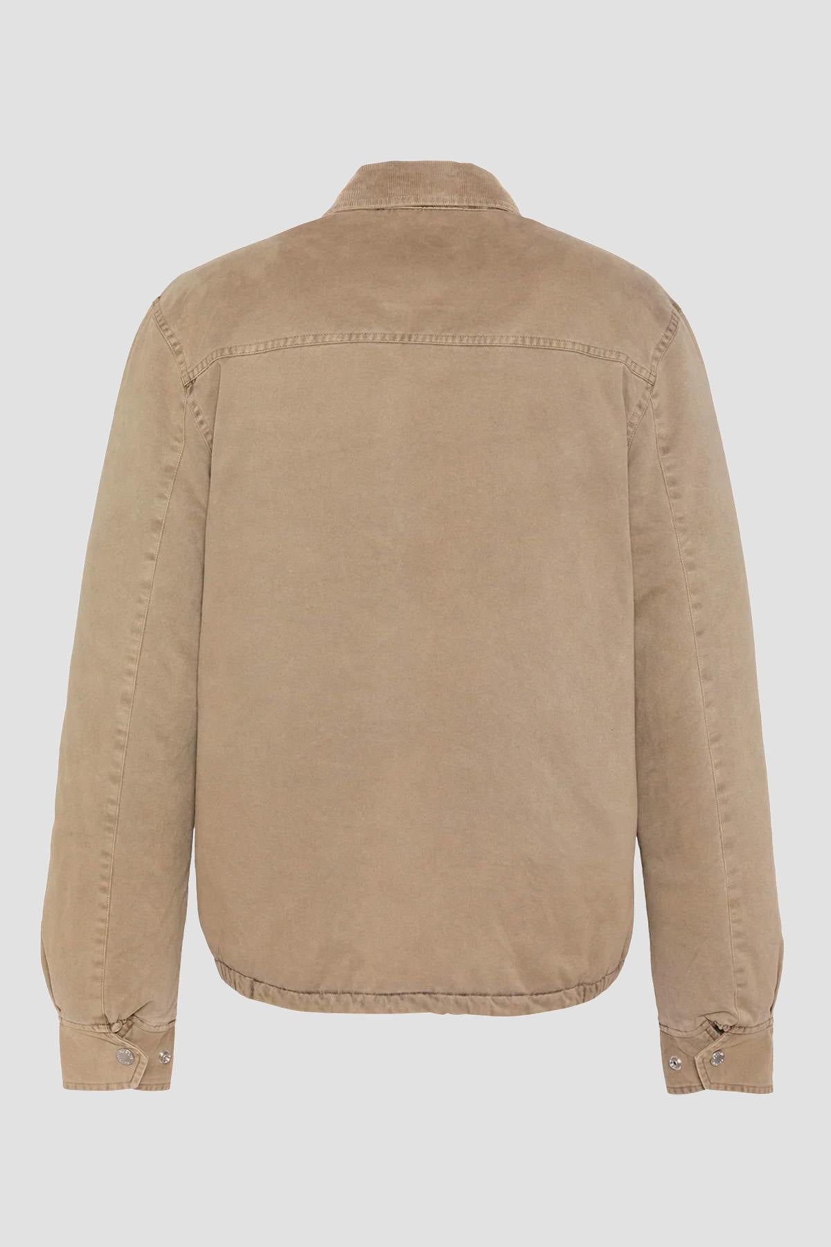 Taupe washed cotton worker jacket - Image n°6