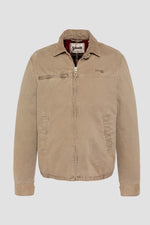 Taupe washed cotton worker jacket - Image n°5