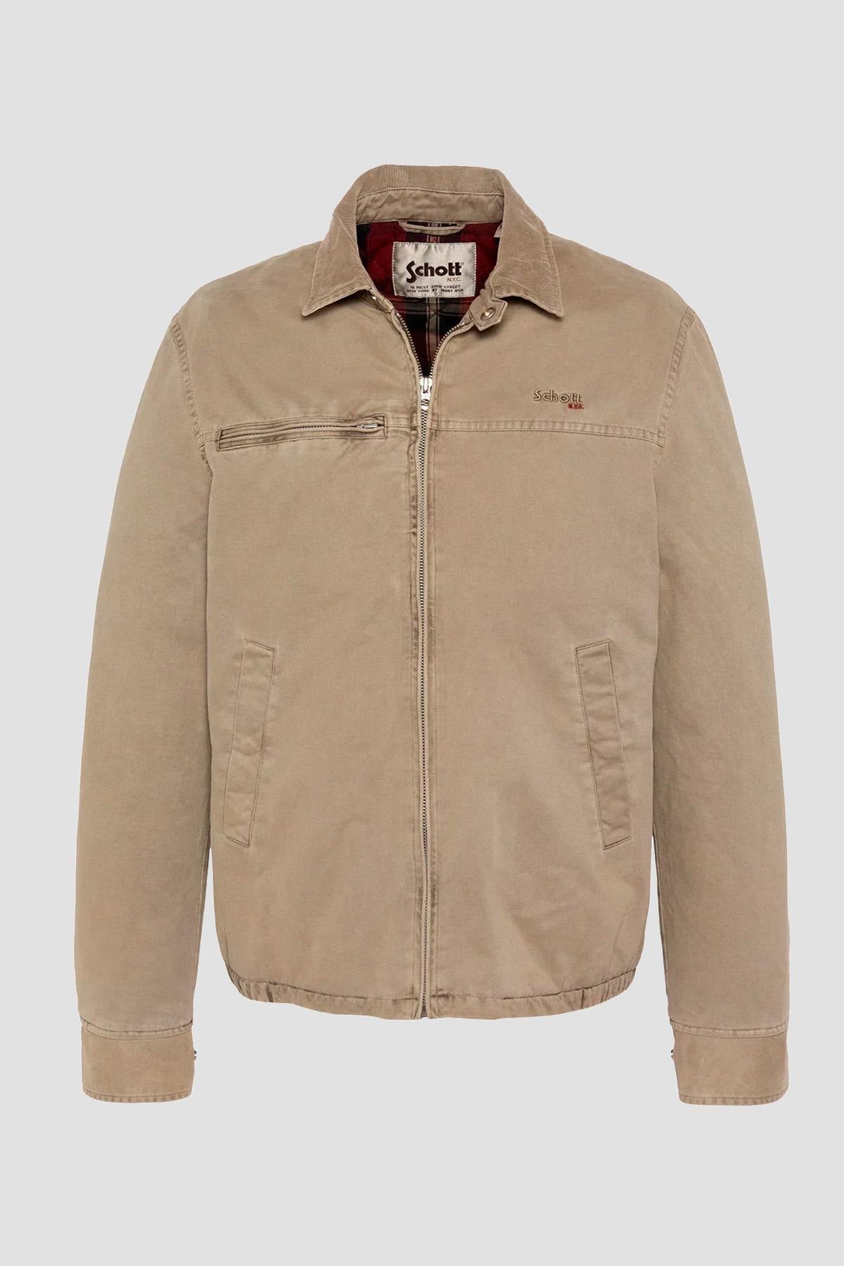 Taupe washed cotton worker jacket - Image n°5