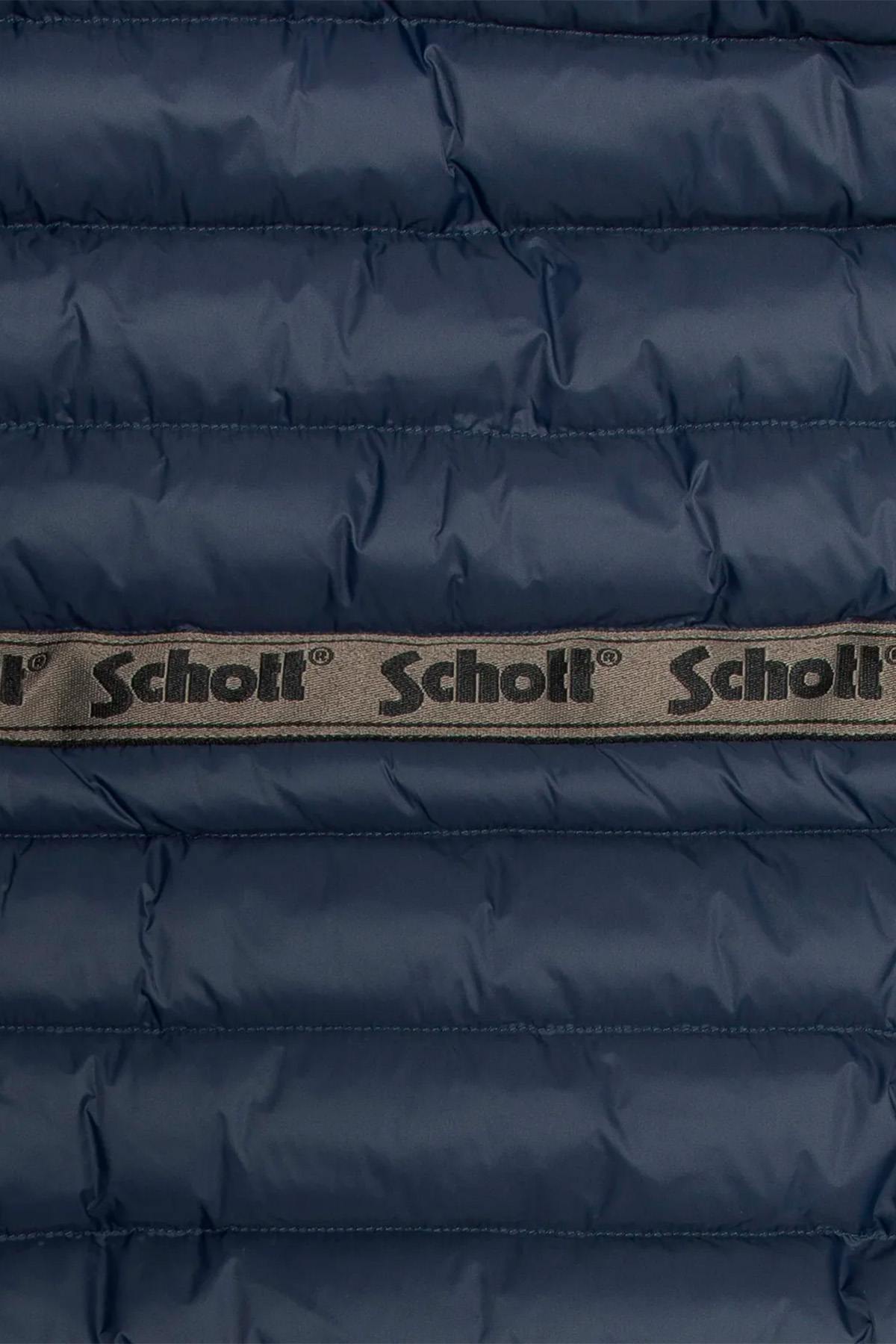 Long navy blue hooded parka - Image n°3