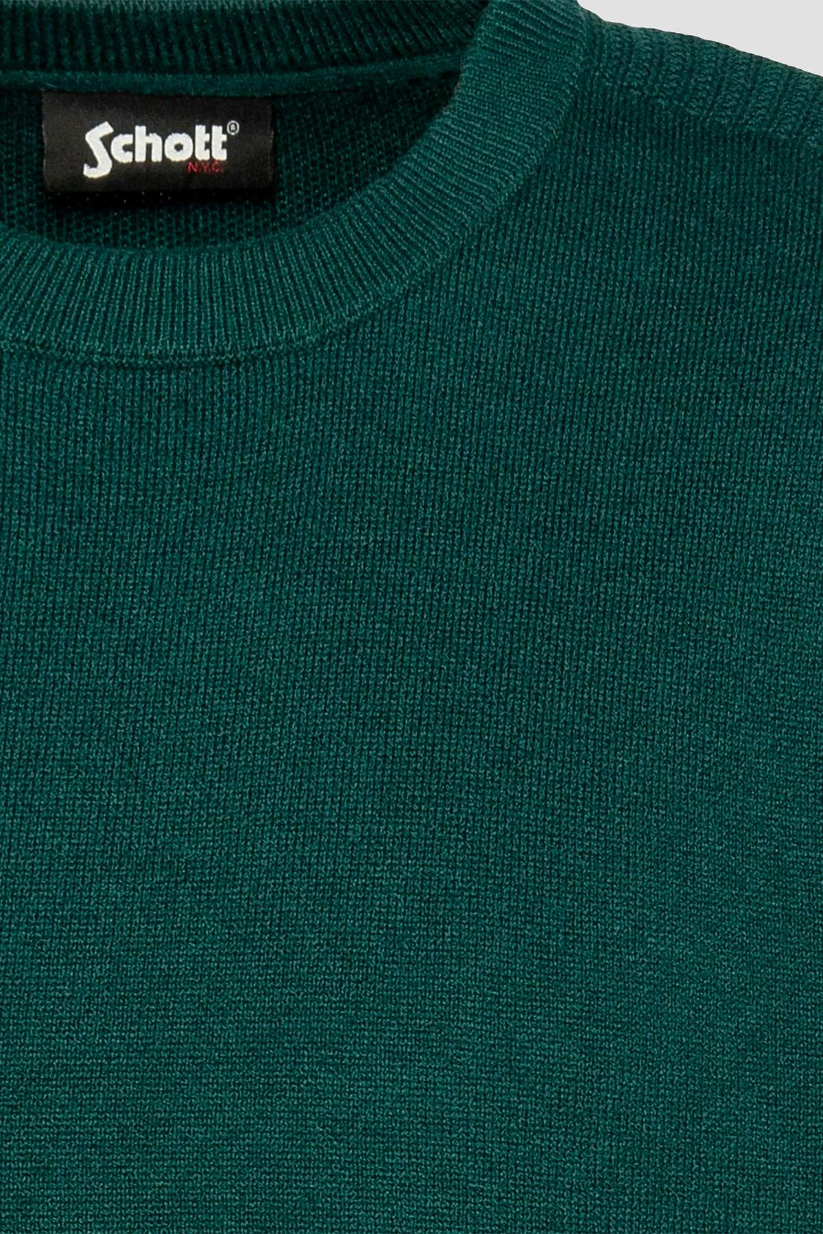 Forest green crew neck sweater - Image n°3