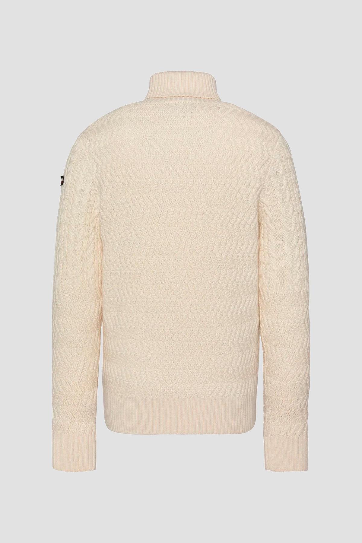Off-white cable knit turtleneck sweater - Image n°4