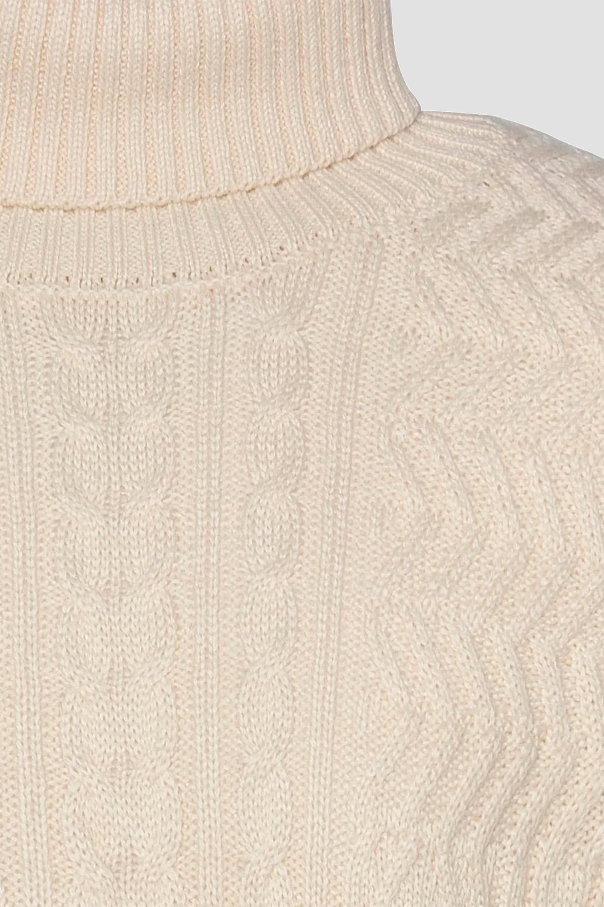 Off-white cable knit turtleneck sweater - Image n°2