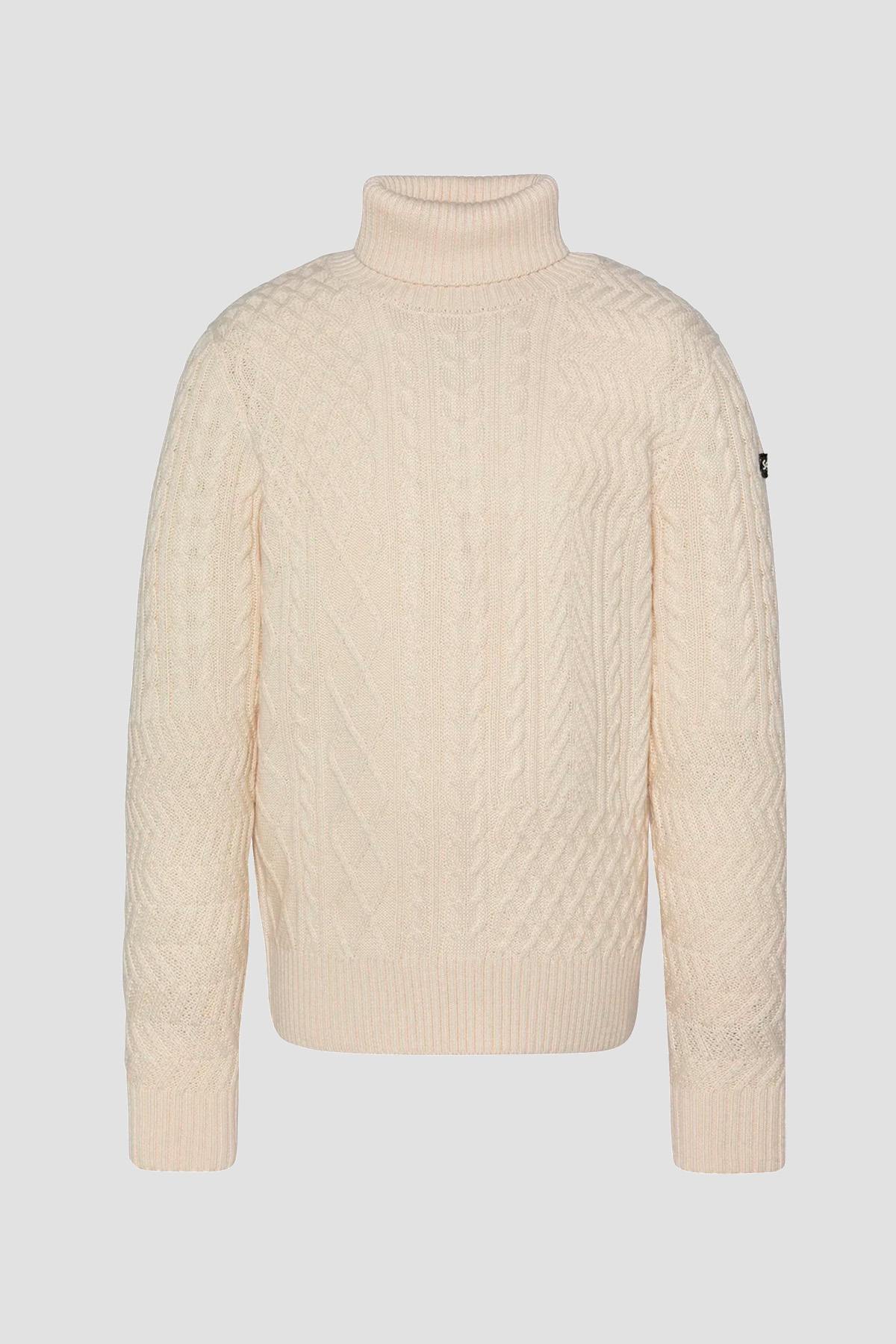 Off-white cable knit turtleneck sweater - Image n°1