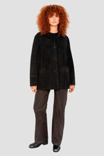 Black Western Suede Leather Jacket with Fringes - Image n°3