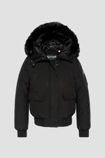 Short black snorkel jacket with hood - Image n°7