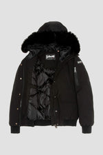 Short black snorkel jacket with hood - Image n°8