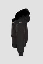 Short black snorkel jacket with hood - Image n°9