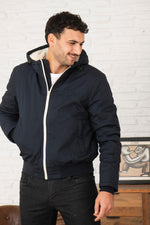 Navy blue multi-pocket parka - Image n°5