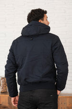 Navy blue multi-pocket parka - Image n°3