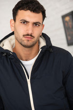 Navy blue multi-pocket parka - Image n°4