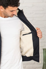 Navy blue multi-pocket parka - Image n°9