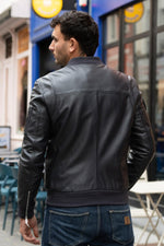 Redskins' navy sheep leather bomber, Patrouille de France-inspired. - Image n°3