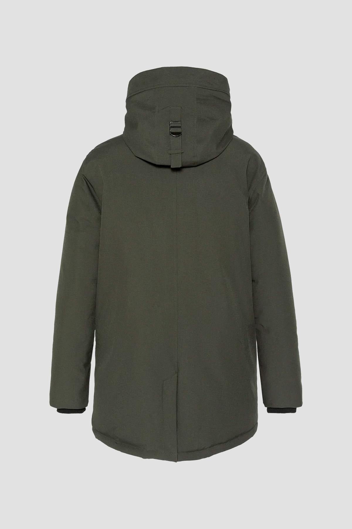 Khaki textile parka with hood - Image n°2