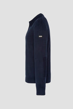 navy blue Milano knit polo neck sweater - Image n°3