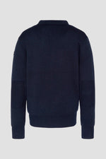 navy blue Milano knit polo neck sweater - Image n°5