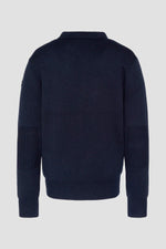 navy blue Milano knit polo neck sweater - Image n°5