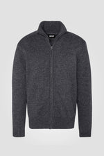 Anthracite zip-up cardigan - Image n°1