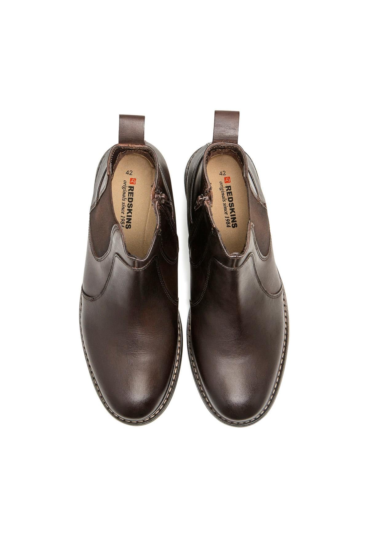 Chestnut-colored leather Chelsea boots - Image n°4