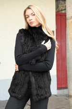 Black fur sleeveless vest - Image n°2