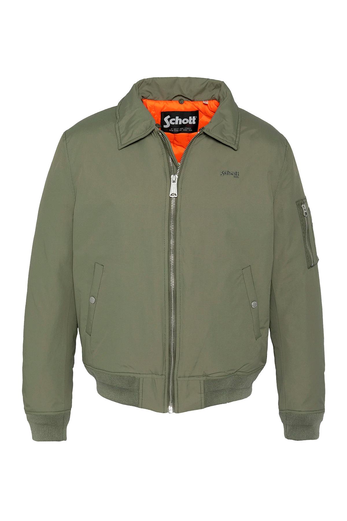 Army jacket in sage khaki and beige nylon - Image n°2