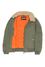 Army jacket in sage khaki and beige nylon - Image n°3