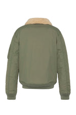 Army jacket in sage khaki and beige nylon - Image n°5