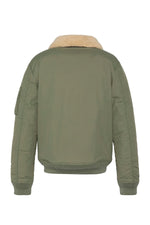 Army jacket in sage khaki and beige nylon - Image n°5