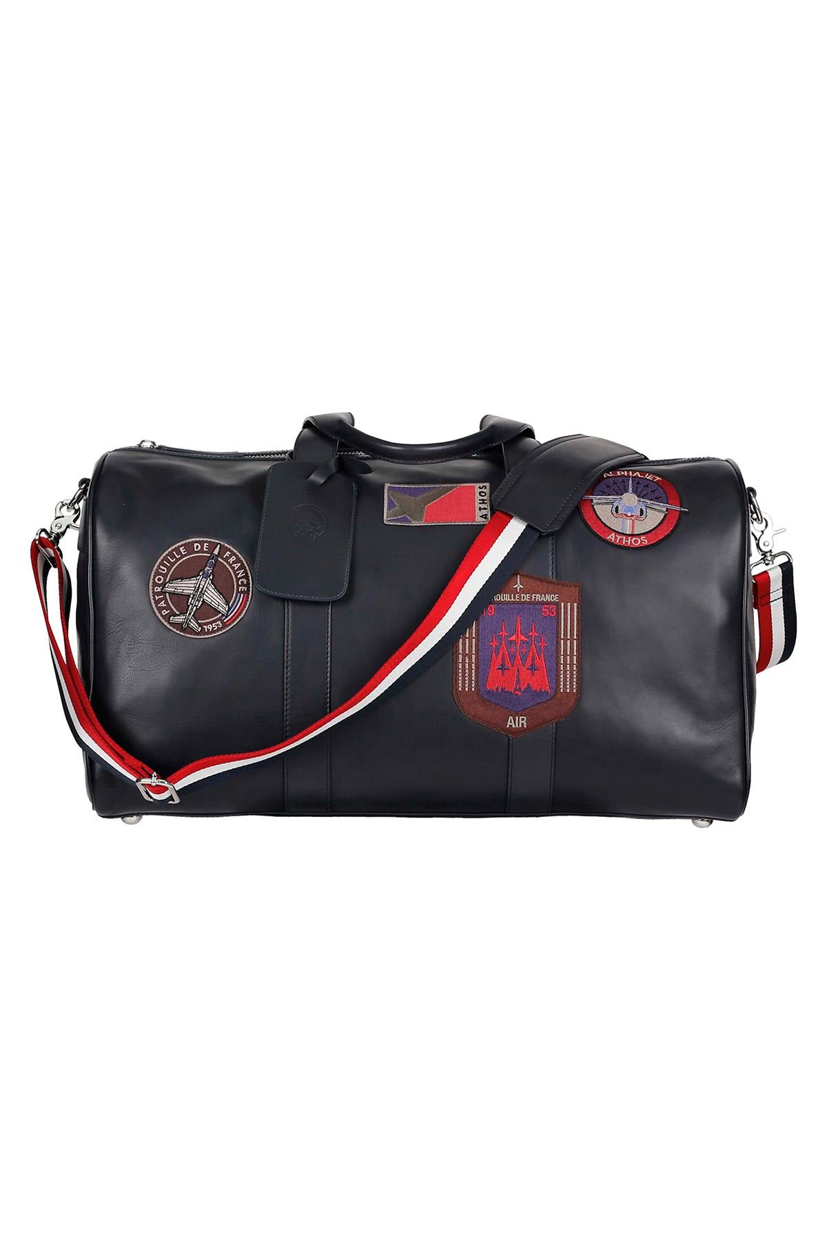 Dark navy blue travel bag with Patrouille de France patches - Image n°2