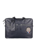 Patrouille de France navy blue leather messenger bag - Image n°1