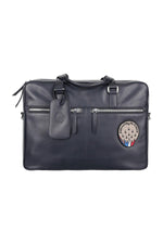 Patrouille de France navy blue leather messenger bag - Image n°1