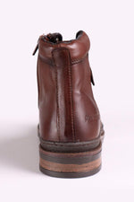 Men's chestnut-colored leather boots - Image n°7