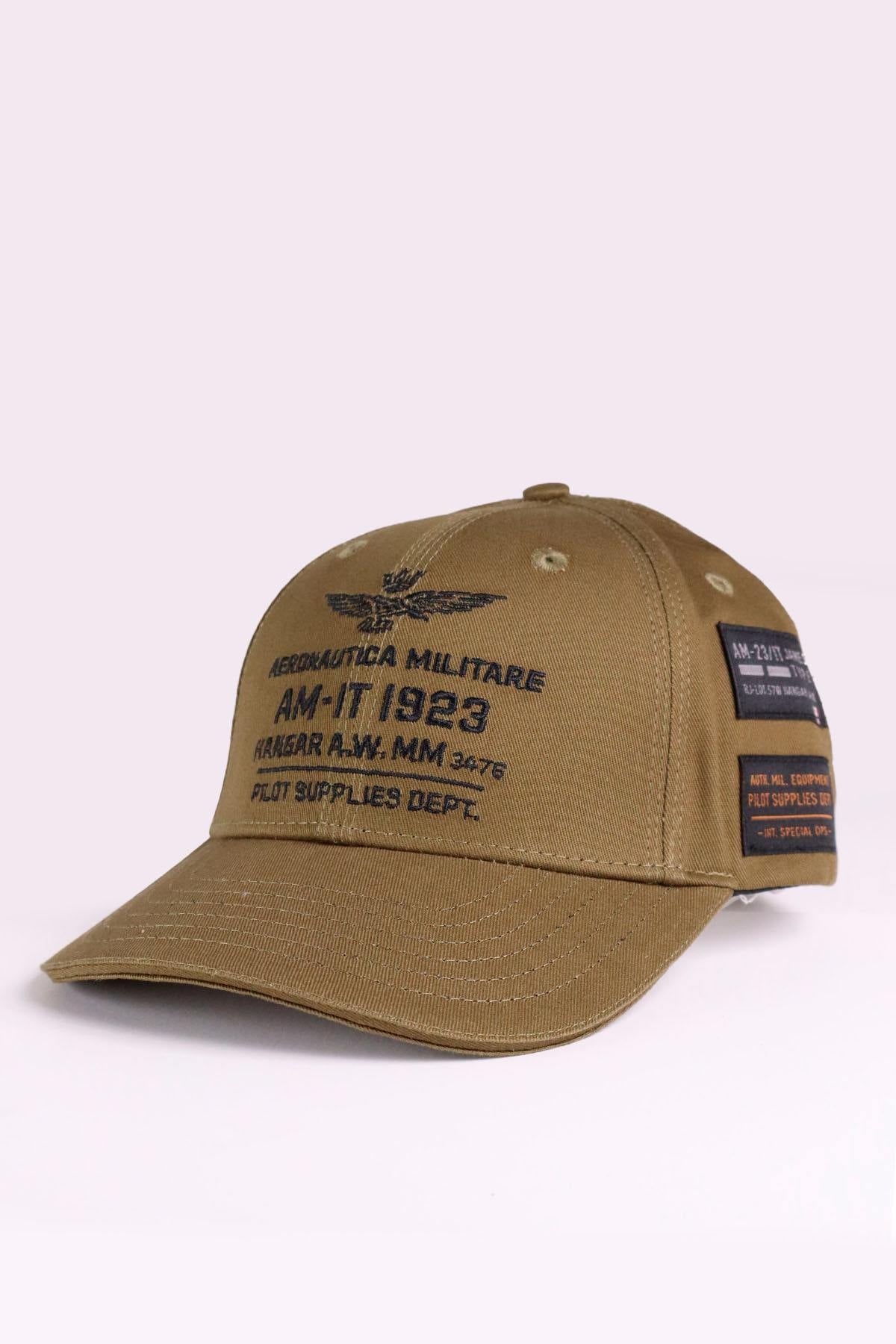 Embroidered olive green cap - Image n°1