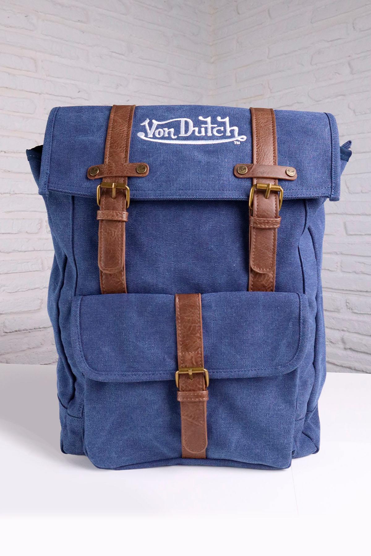 Von Dutch blue textile schoolbag - Image n°1
