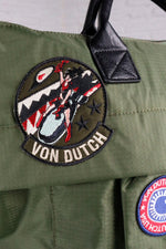 Khaki textile bag with Von Dutch patches - Image n°3
