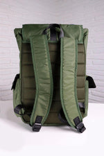 Khaki textile backpack with Von Dutch patches - Image n°2