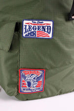 Khaki textile backpack with Von Dutch patches - Image n°3