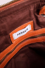 High-end leather travel bag in cognac color. - Image n°4