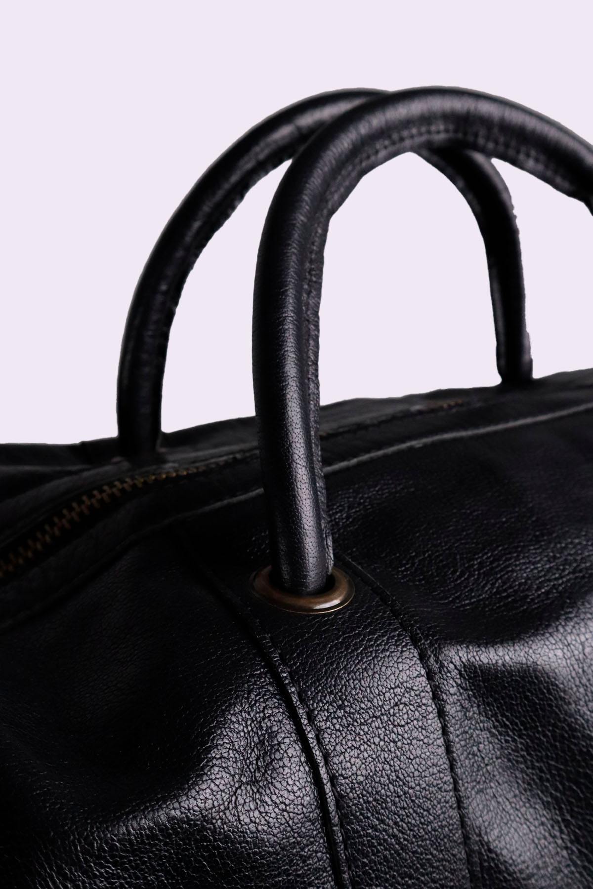 High-end black leather travel bag - Image n°6