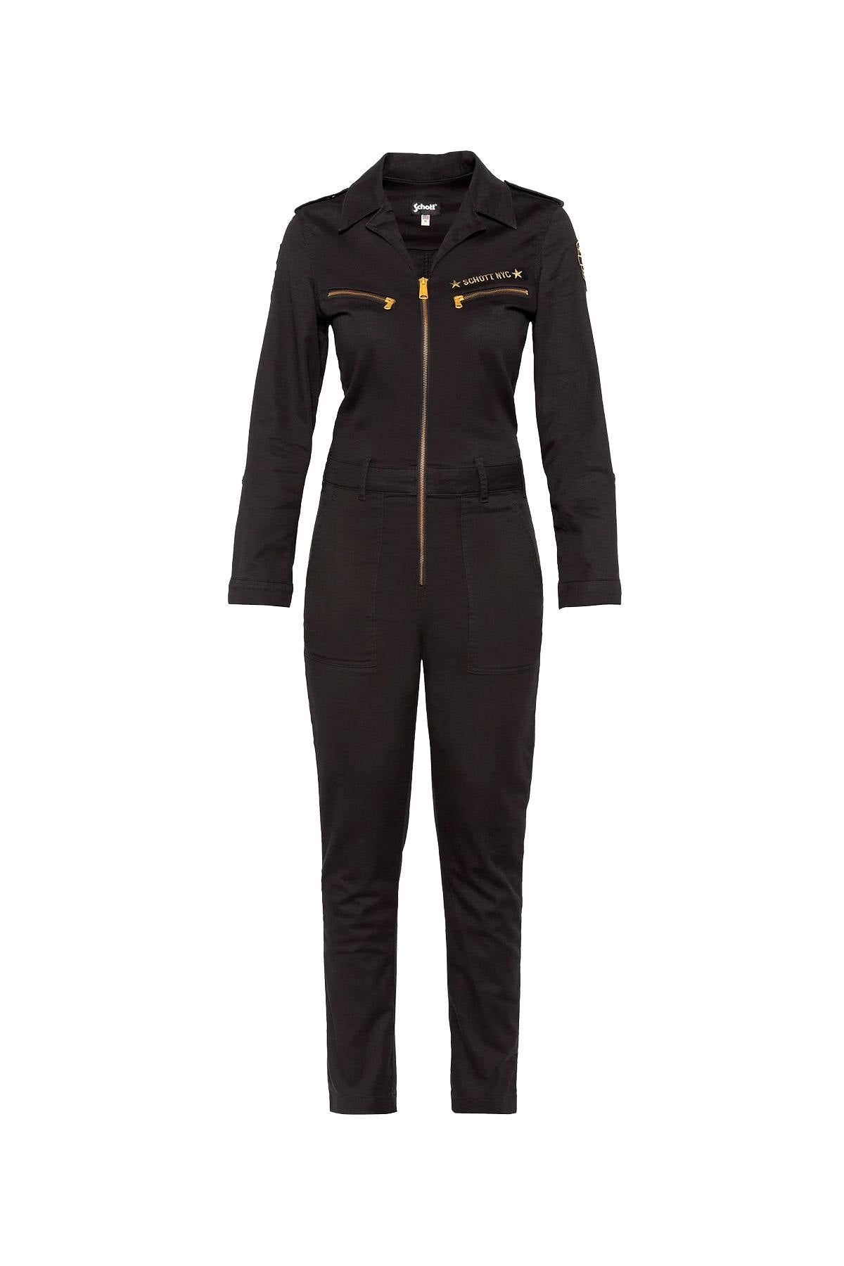 Women's Lightweight Black Branded Jumpsuit - Image n°1