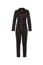 Women's Lightweight Black Branded Jumpsuit - Image n°1